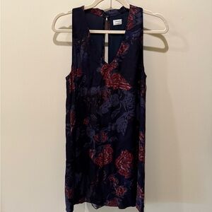 Wilfred Navy and Red Floral Mini Dress